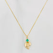 Set Cadena Veneciana + Dije Corazon Esmeralda 06Pts / 1.35 g / 50 cm Oro Amarillo 18K