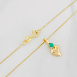 Set Cadena Veneciana + Dije Corazon Esmeralda 06Pts / 1.35 g / 50 cm Oro Amarillo 18K
