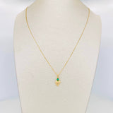 Set Cadena Veneciana + Dije Corazon Esmeralda 06Pts / 1.35 g / 50 cm Oro Amarillo 18K