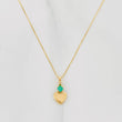 Set Cadena Veneciana + Dije Corazon Esmeralda 06Pts / 1.4 g / 50 cm Oro Amarillo 18K