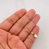 Set Cadena Veneciana + Dije Corazon Esmeralda 0.6Pts / 1.2 g / 50 cm Oro Amarillo 18K