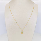 Set Cadena Veneciana + Dije Corazon Esmeralda 06Pts / 1.45 g / 50 cm Oro Amarillo 18K