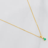 Set Cadena Veneciana + Dije Cuatro Garras Esmeralda 04Pts / 1.1 g / 45 cm Oro Amarillo 18K