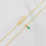 Set Cadena Veneciana + Dije Cuatro Garras Esmeralda 04Pts / 1.15 g / 45 cm Oro Amarillo 18K