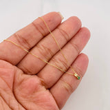 Set Cadena Veneciana + Dije Circulo Esmeralda 03Pts / 1.1 g / 45 cm Oro Amarillo 18K
