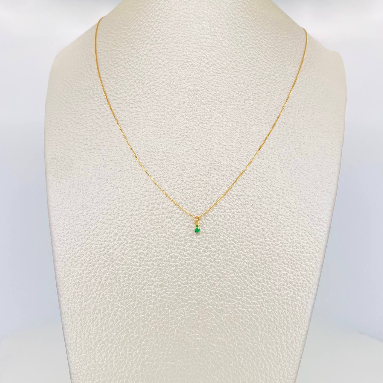 Set Cadena Veneciana + Dije Cuatro Garras Esmeralda 04Pts / 1.15 g / 45 cm Oro Amarillo 18K