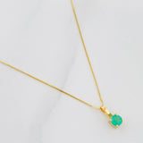 Set Cadena Veneciana + Dije Circulo Esmeralda 19Pts / 1.15 g / 45 cm Oro Amarillo 18K