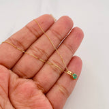 Set Cadena Veneciana + Dije Circulo Esmeralda 18 Pts / 1.25 g / 45 cm Oro Amarillo 18K