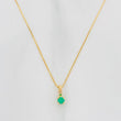 Set Cadena Veneciana + Dije Circulo Esmeralda 10Pts / 1.2 g / 45 cm Oro Amarillo 18K