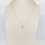 Set Cadena Veneciana + Dije Circulo Esmeralda 10Pts / 1.2 g / 45 cm Oro Amarillo 18K