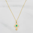 Set Cadena Veneciana + Dije Cruz Esmeralda 06Pts / 1.3 g / 50 cm Oro Amarillo 18K