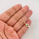 Set Cadena Veneciana + Dije Cruz Esmeralda 05Pts / 1.3 g / 50 cm Oro Amarillo 18K