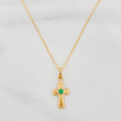 Set Cadena Veneciana + Dije Cruz Esmeralda 0.5Pts / 1.5 g / 50.5 cm Oro Amarillo 18K