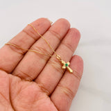 Set Cadena Veneciana + Dije Cruz Esmeralda 0.5Pts / 1.5 g / 50.5 cm Oro Amarillo 18K