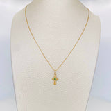 Set Cadena Veneciana + Dije Cruz Esmeralda 0.5Pts / 1.5 g / 50.5 cm Oro Amarillo 18K