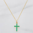 Set Cadena Veneciana + Dije Cruz Esmeralda 19Pts / 1.85 g / 50 cm Oro Amarillo 18K