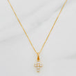 Set Cadena Veneciana + Dije Cruz Diamantes 10Pts / 1.3 g / 45 cm Oro Amarillo 18K
