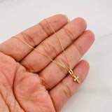 Set Cadena Veneciana + Dije Cruz Diamantes 12Pts / 1.45 g / 45 cm Oro Amarillo 18K