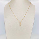 Set Cadena Veneciana + Dije Cruz Diamantes 12Pts / 1.45 g / 45 cm Oro Amarillo 18K