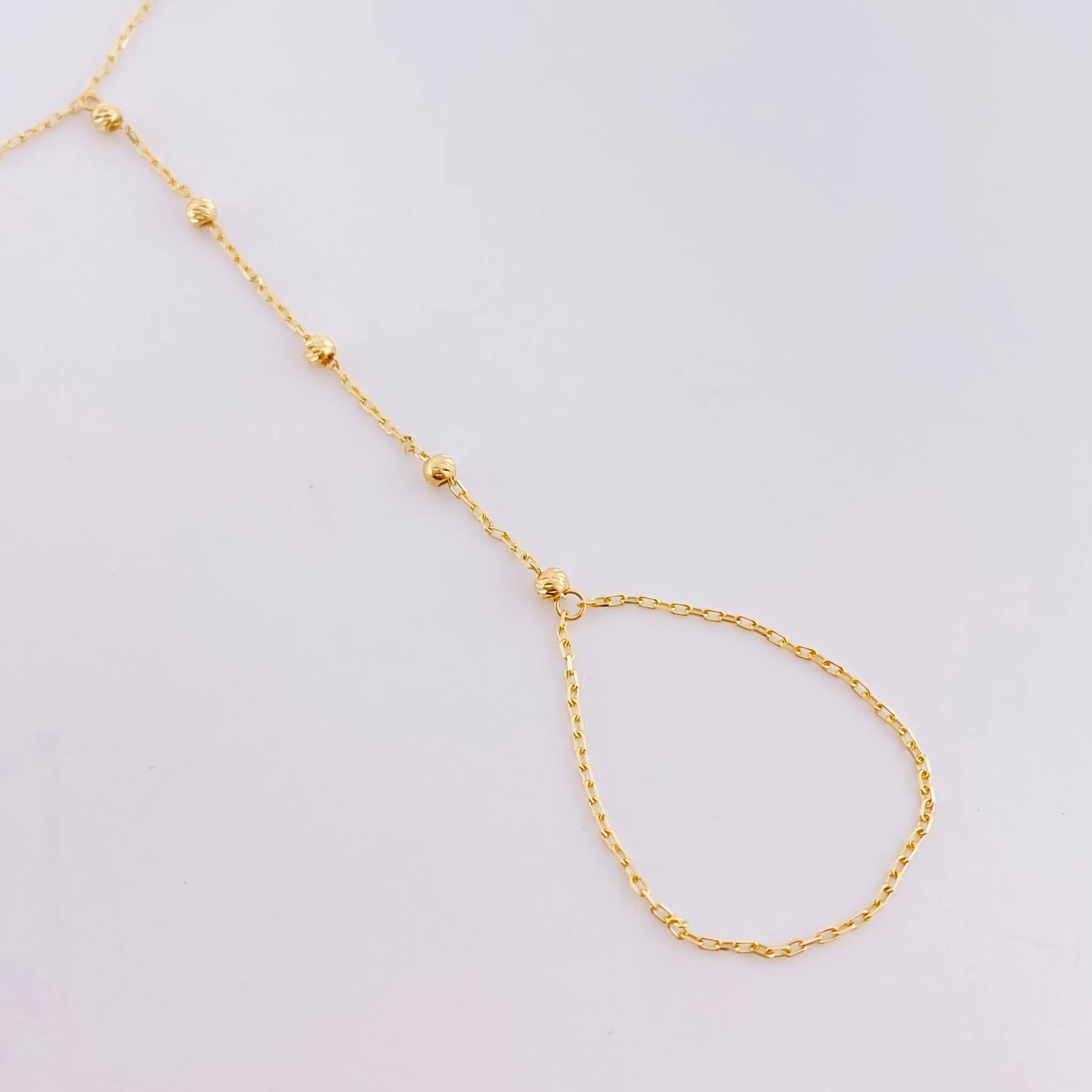 Pulso Arabe Bolas Diamantadas 1.55g / 20.2cm / 0.7mm Oro Amarillo 18K