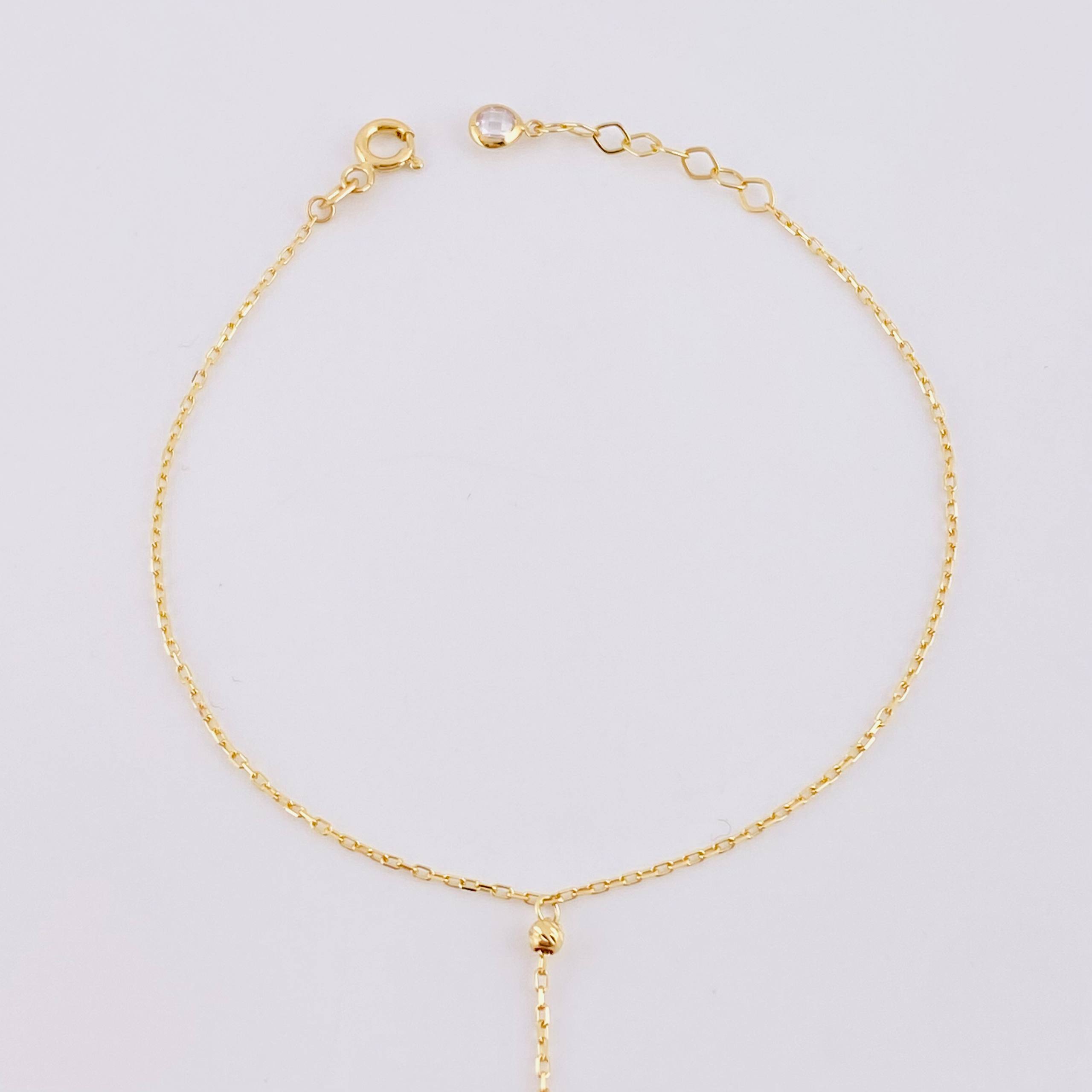 Pulso Arabe Bolas Diamantadas 1.5g / 19.7cm / 0.7mm Tres Oros 18K