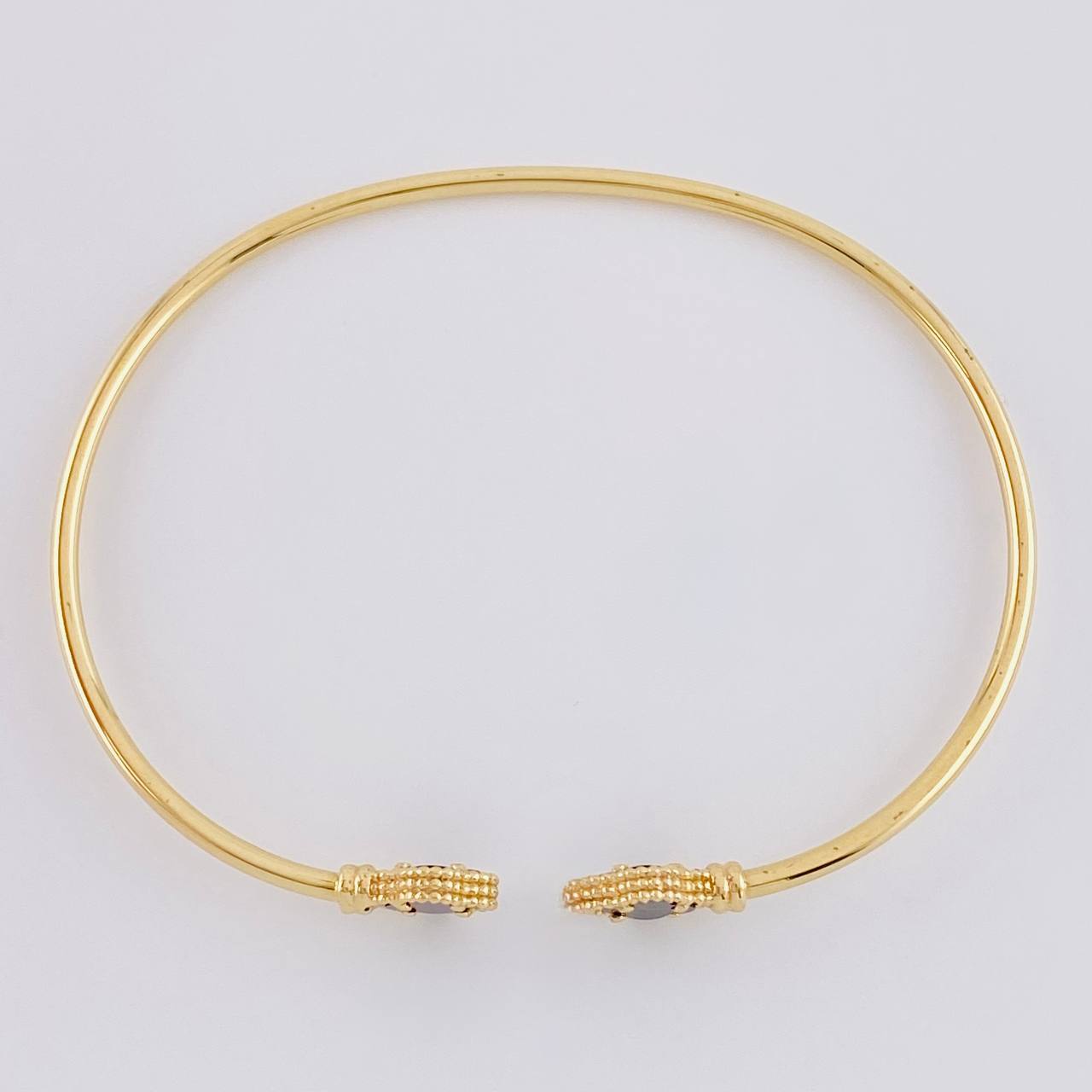 Pulso Aro trebol onix 3.3g / 17.3cm / 1.8mm Oro Amarillo 18K