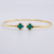 Pulso Aro Trebol Malaquita Verde 3.4 g / 18.6 cm / 3.7 mm Oro Amarillo 18K