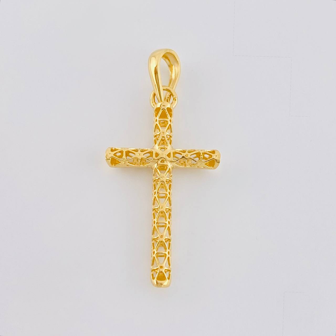 Dije Cruz Malla Latina 1.35 g / 3.5 cm Oro Amarillo 18K