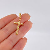 Dije Cruz Malla Latina 1.4 g / 3.5 cm Oro Amarillo 18K