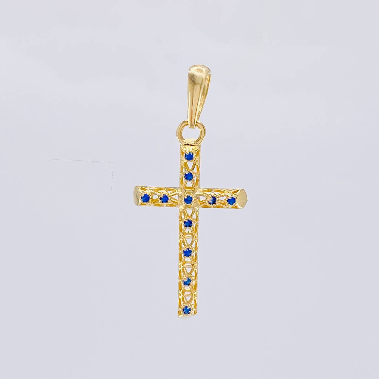 Dije Cruz Malla Latina 1.55 g / 3.5 cm Oro Amarillo 18K