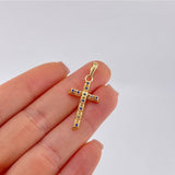 Dije Cruz Malla Latina 1.55 g / 3.5 cm Oro Amarillo 18K
