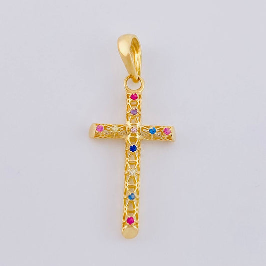 Dije Cruz Malla Latina 1.3 g / 3.2 cm Oro Amarillo 18K