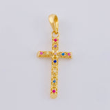 Dije Cruz Malla Latina 1.3 g / 3.2 cm Oro Amarillo 18K