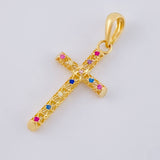 Dije Cruz Malla Latina 1.3 g / 3.2 cm Oro Amarillo 18K