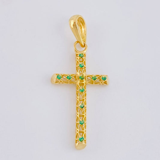 Dije Cruz Malla Latina 1.3 g / 3.5 cm Oro Amarillo 18K