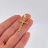 Dije Cruz Malla Latina 1.35 g / 3.5 cm Oro Amarillo 18K