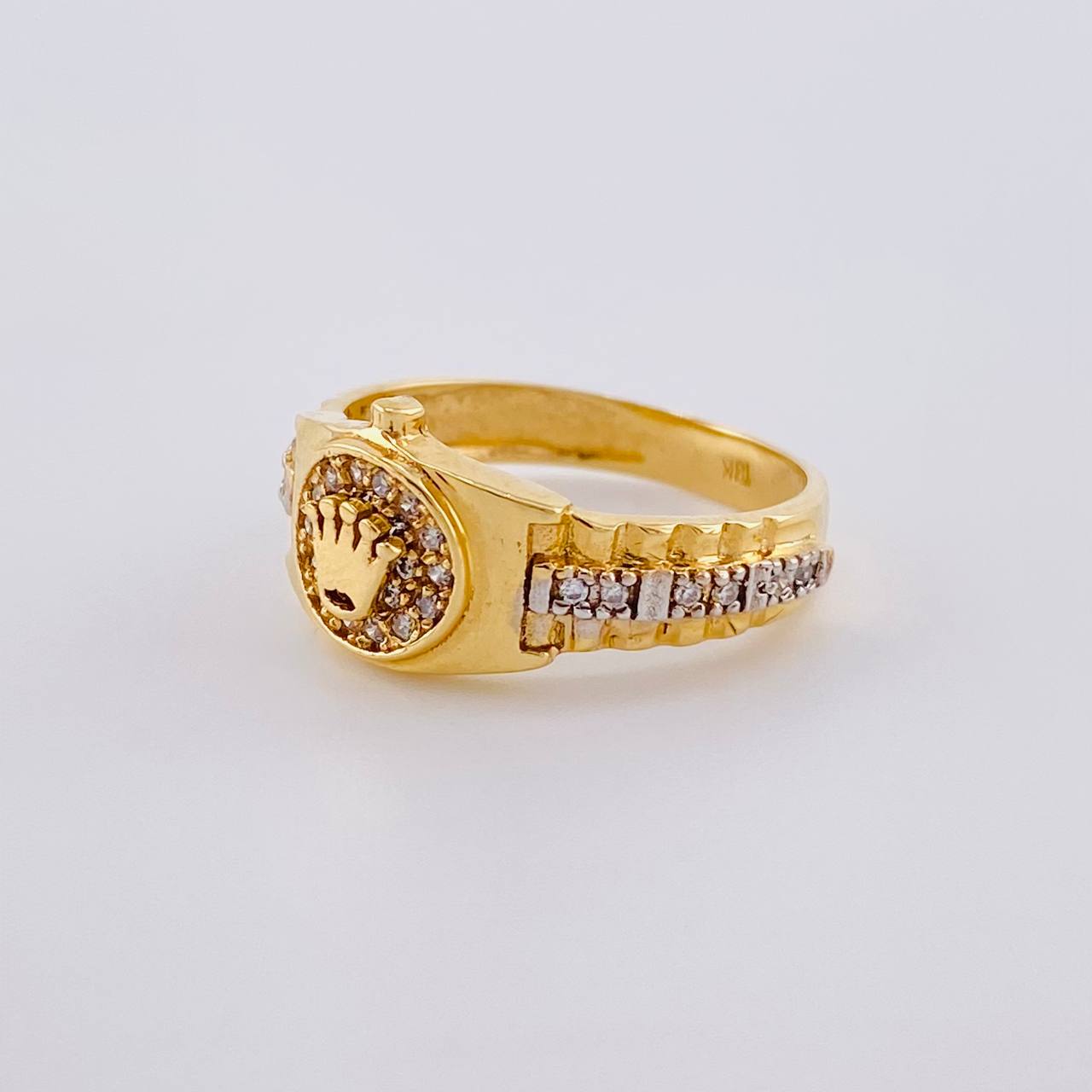 Anillo Correa Corona 4 g / T6 Dos Oros Amarillo Blanco 18K