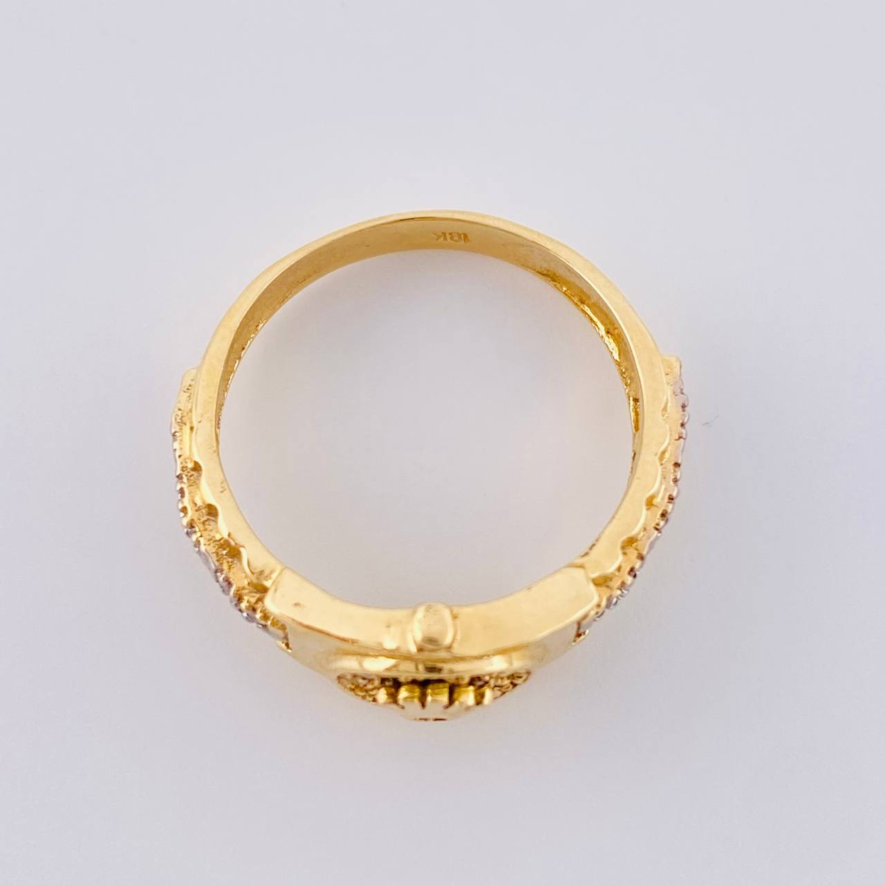 Anillo Correa Corona 4 g / T6 Dos Oros Amarillo Blanco 18K