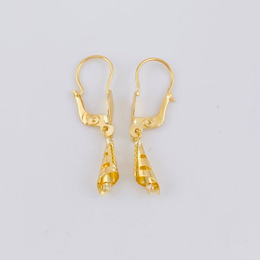 Candongas Lagrima Gota 1.2 g / 3 cm Oro Amarillo 18K