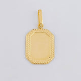 Dije Placa Marco Bordeado 0.8 g / 2.7 cm Oro Amarillo 18K