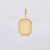 Dije Placa Marco Bordeado 0.8 g / 2.7 cm Oro Amarillo 18K