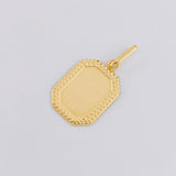 Dije Placa Bordeada 0.8g / 2.7cm Oro Amarillo 18K