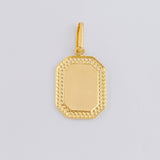 Dije Placa Bordeada 0.8g / 2.7cm Oro Amarillo 18K