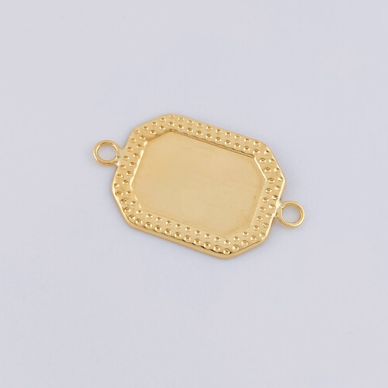 Herraje Placa Marco Bordeado 0.6 g / 2.2 cm Oro Amarillo 18K