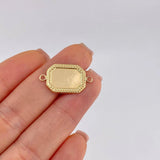 Herraje Placa Marco Bordeado 0.65 g / 2.2 cm Oro Amarillo 18K