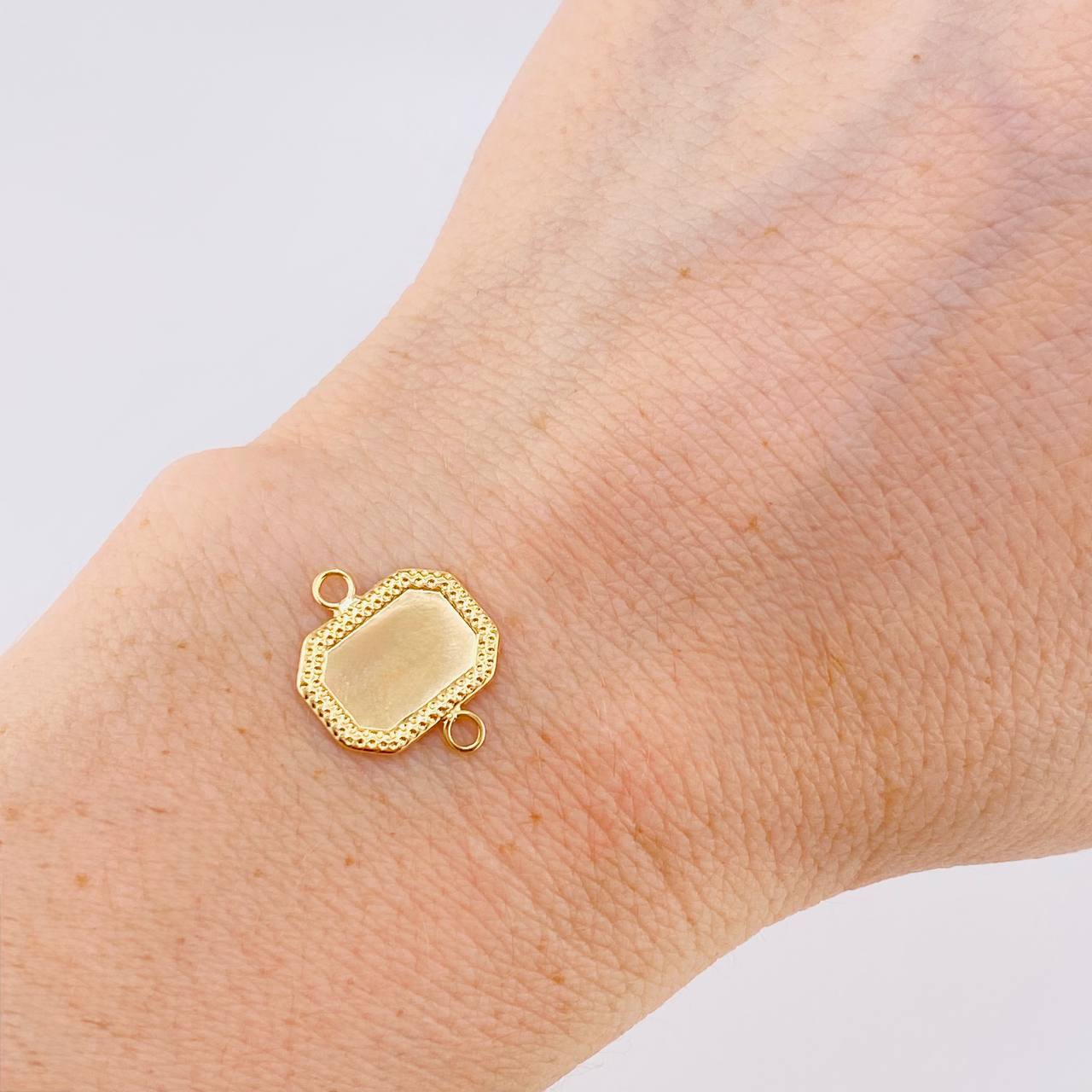 Herraje Placa Marco Bordeado 0.5 g / 1.5 cm Oro Amarillo 18K