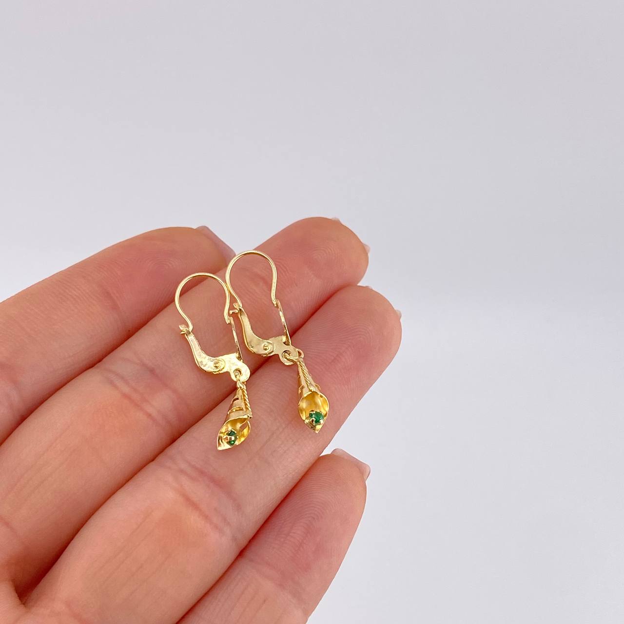 Candongas Lagrima Gota 1.2 g / 3 cm Oro Amarillo 18K