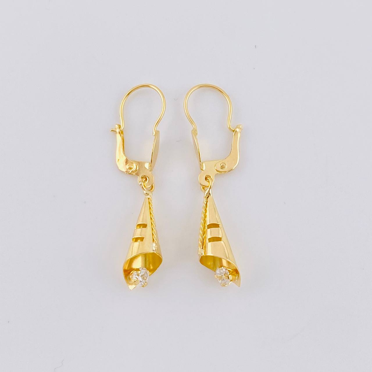Candongas Lagrima Gota 1.65g / 3.5cm Oro Amarillo 18K