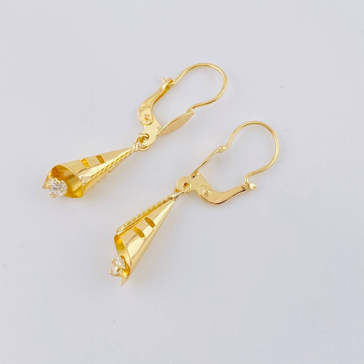 Candongas Lagrima Gota 1.65g / 3.5cm Oro Amarillo 18K