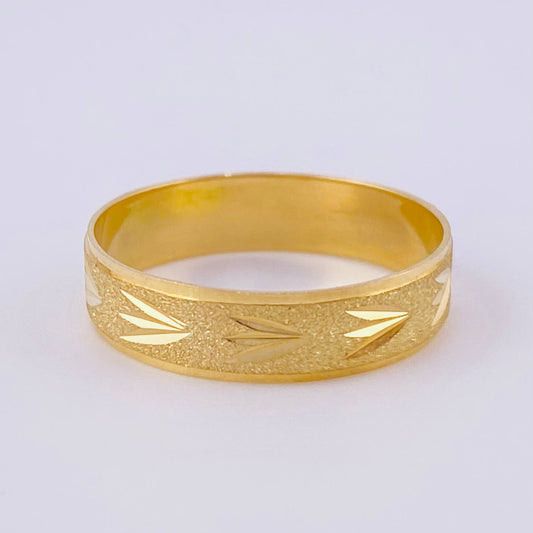 Fabricacion Bajo Pedido Argolla Junco Diamantada 4gr / Mate Relieve Oro Amarillo 18K